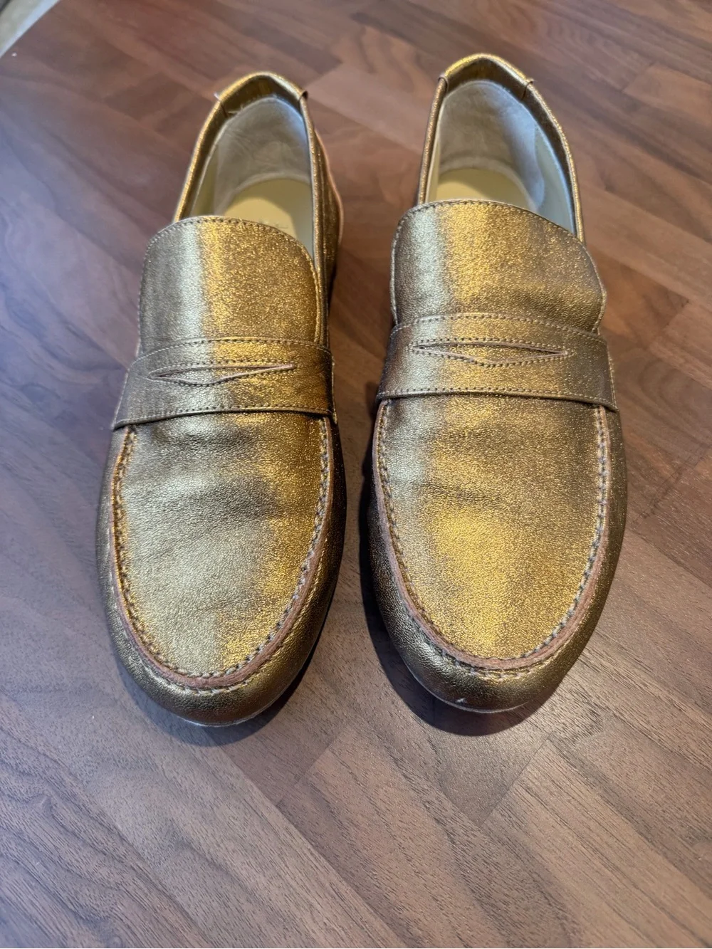 Metallic Jamie Haller Gold/Bronze Penny Loafers
